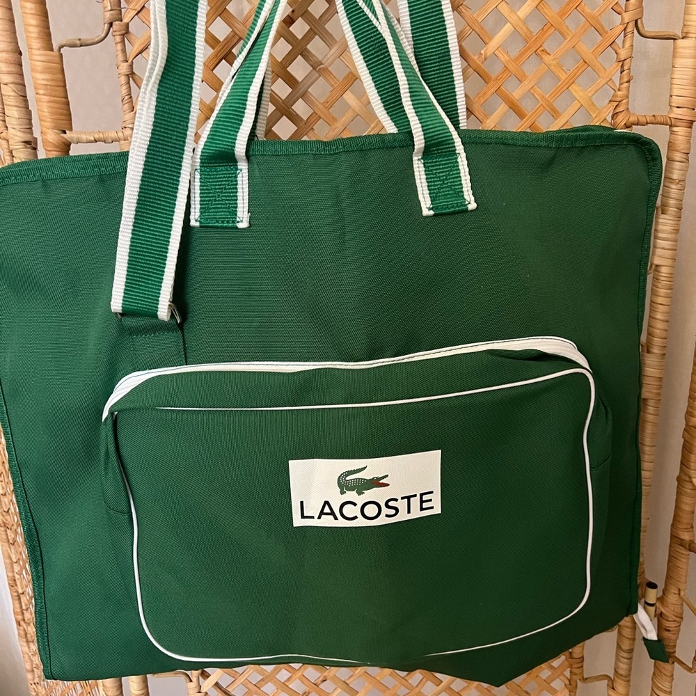 Lacoste Travel Garment Zippered & carry weekender bag travel luggage - Picture 4 of 12